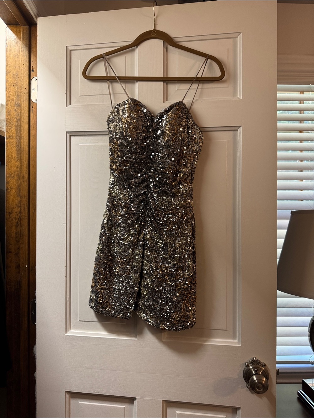 Scala Gold Sequin Strapless Mini Dress